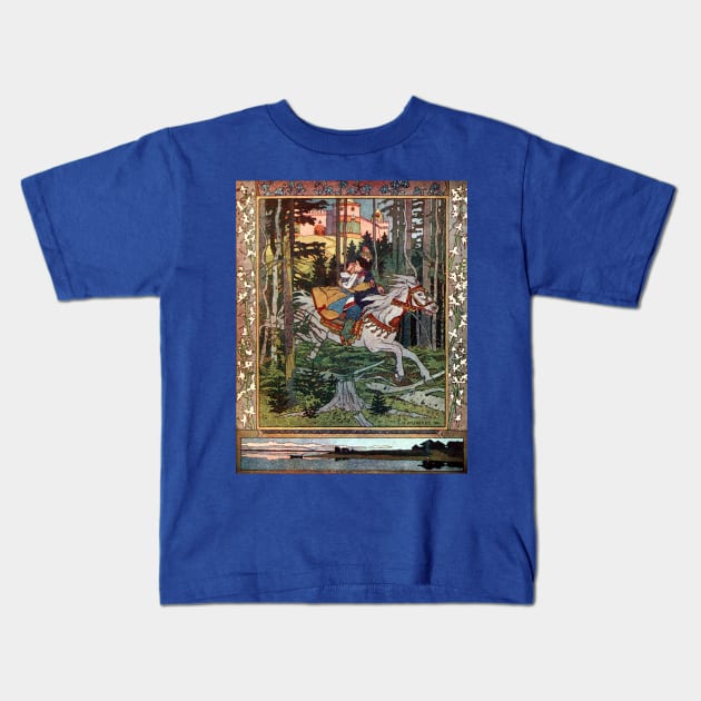 The White Mare - Ivan Bilibin, The Frog Princess Kids T-Shirt by forgottenbeauty